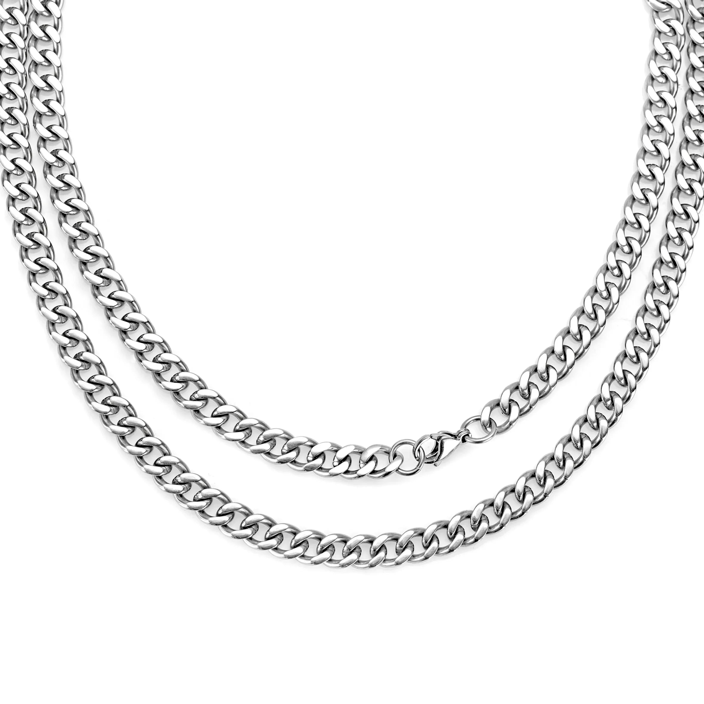 Pure Titanium Curb Chain Necklace for Men & Women – Hypoallergenic Lightweight Jewelry NNEOBA