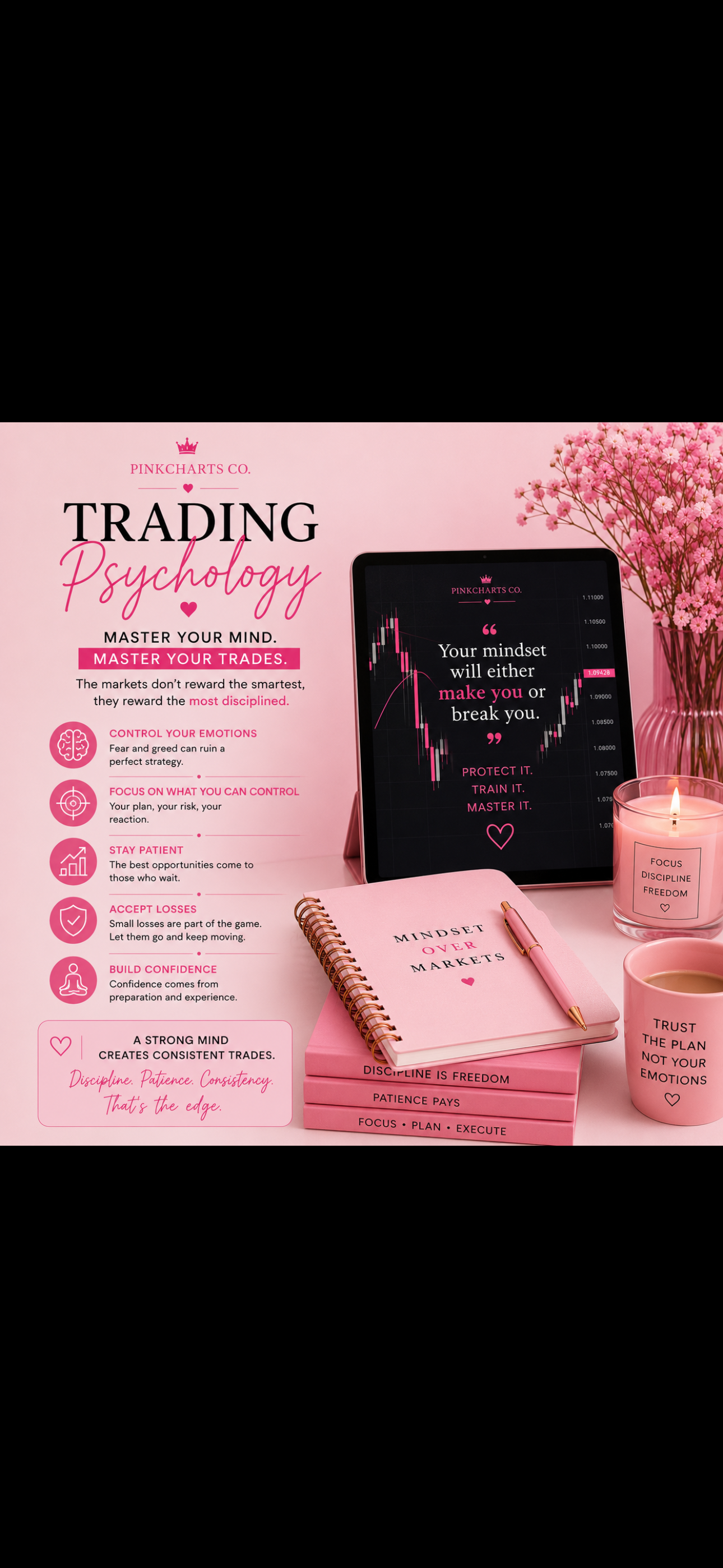 Trading Psychology Workbook | Master Your Mind. Master Your Trades. PinkChartsCo.