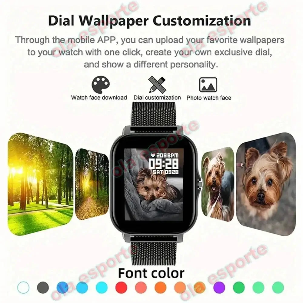 Bluetooth Smart Watch – Fitness Tracker with Call Notifications for Men & Women OBA