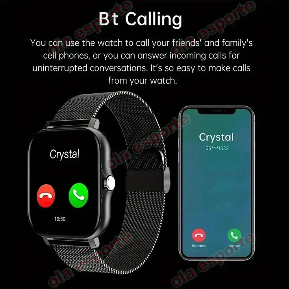 Bluetooth Smart Watch – Fitness Tracker with Call Notifications for Men & Women OBA