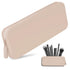 MAKUP Silicone Makeup Bag Makeup Brush Holder with Zipper for Organizing Cosmetics Makeup Brushes Tools and Pencils Washable Makeup Brush Holder Pouch for Travel (Nudist) Elloria 🩷