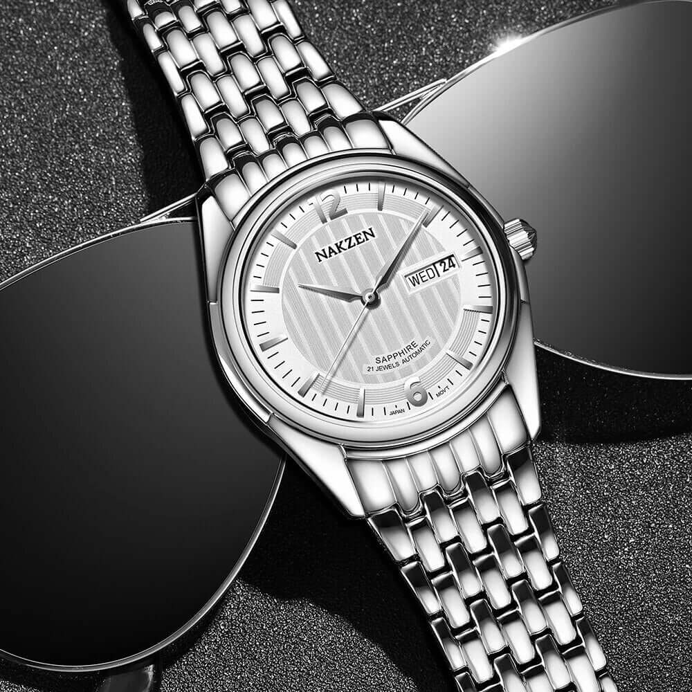 Men’s Automatic Mechanical Watch – Stainless Steel Business Watch MEGIR WATCH GROUP
