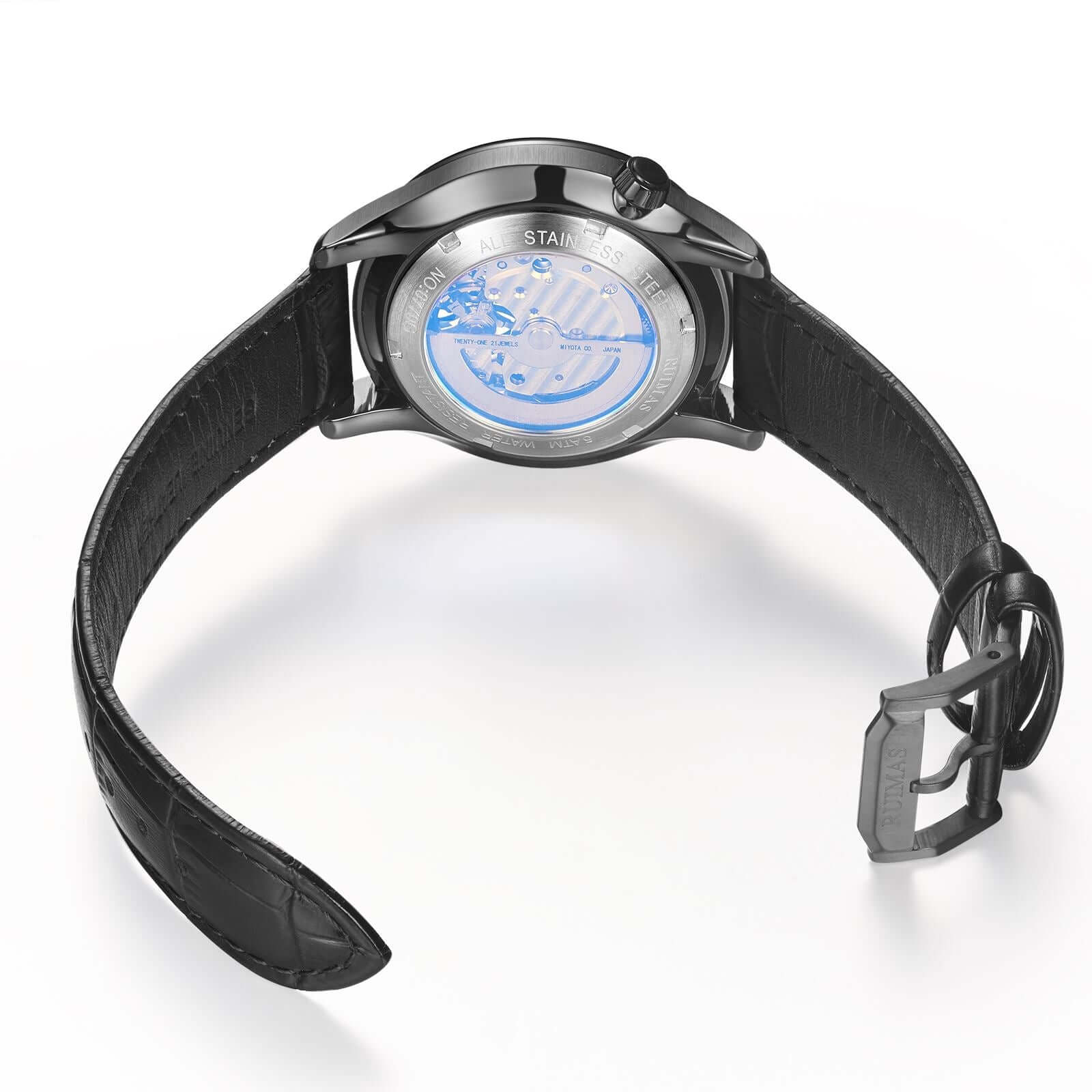 Men’s Automatic Mechanical Leather Watch – Skeleton Dial MEGIR WATCH GROUP