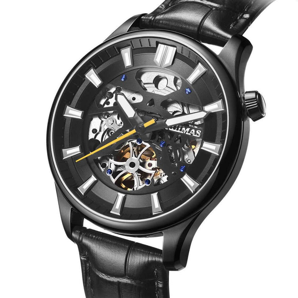 Men’s Automatic Mechanical Leather Watch – Skeleton Dial MEGIR WATCH GROUP