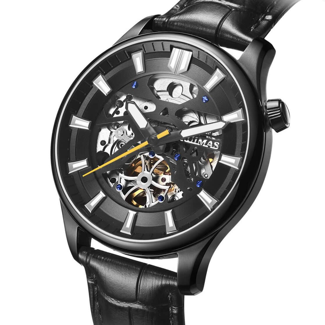 Men’s Automatic Mechanical Leather Watch – Skeleton Dial MEGIR WATCH GROUP