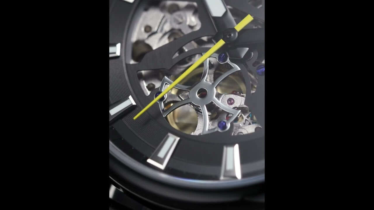 Men’s Automatic Mechanical Leather Watch – Skeleton Dial MEGIR WATCH GROUP