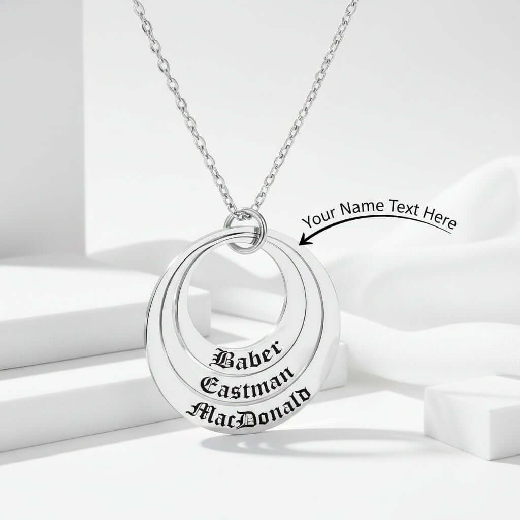 Custom Name Necklace Personalized Stainless Steel Triple Name Pendant Hadi Craft- CJ
