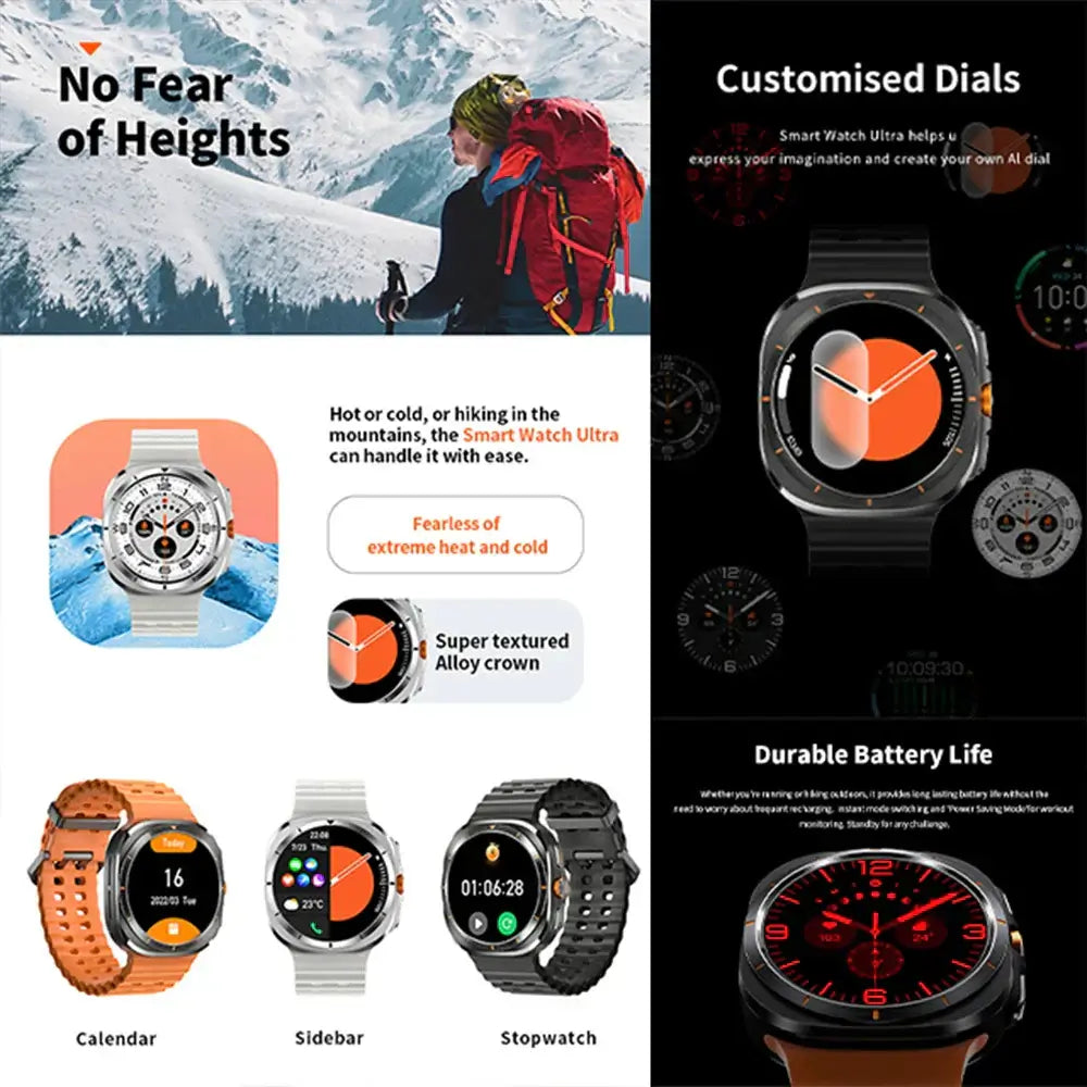 Ultra GPS Smart Watch for Men – Bluetooth Fitness Tracker with Calls (Orange) CAN