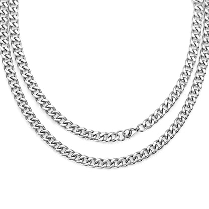 Pure Titanium Curb Chain Necklace for Men &amp; Women – Hypoallergenic Lightweight Jewelry NNEOBA