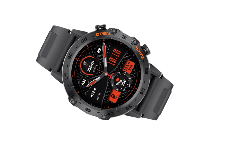 Men’s Bluetooth Smart Watch – Fitness Tracker, Heart Rate Monitor & Waterproof (Black) OBA