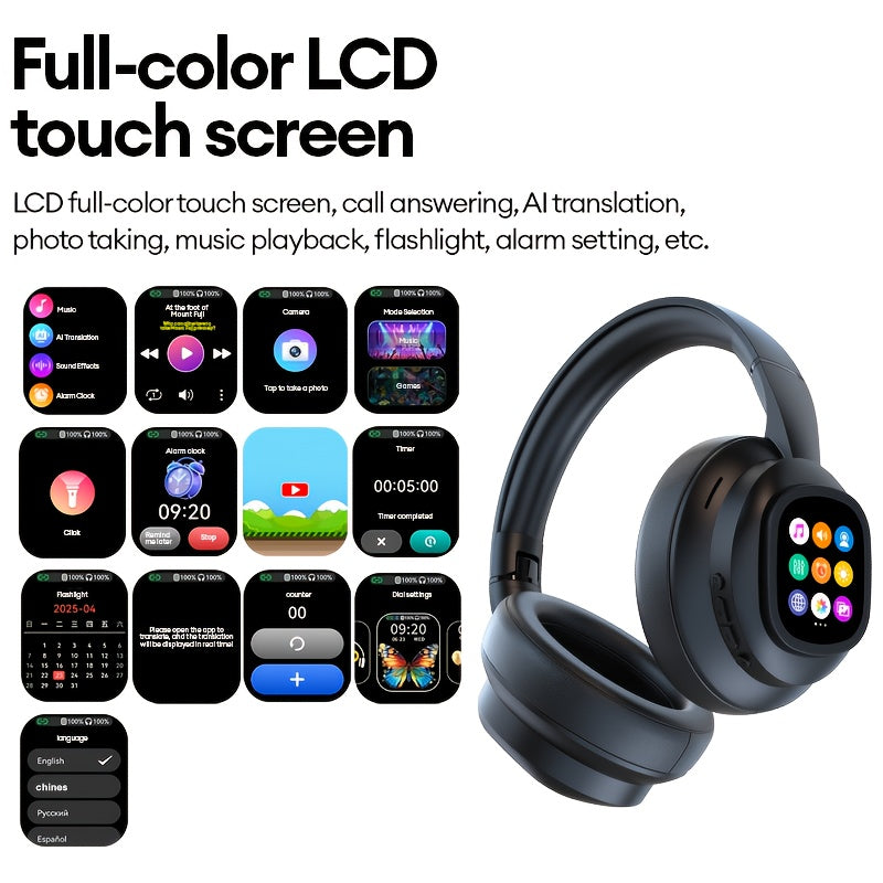 NNETM AI Translation Headphones LCD Touch Wireless Earbuds NNETM