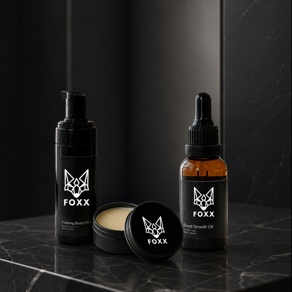 Premium Beard Care Kit – Beard Oil, Beard Wash & Beard Butter Foxx Skincare